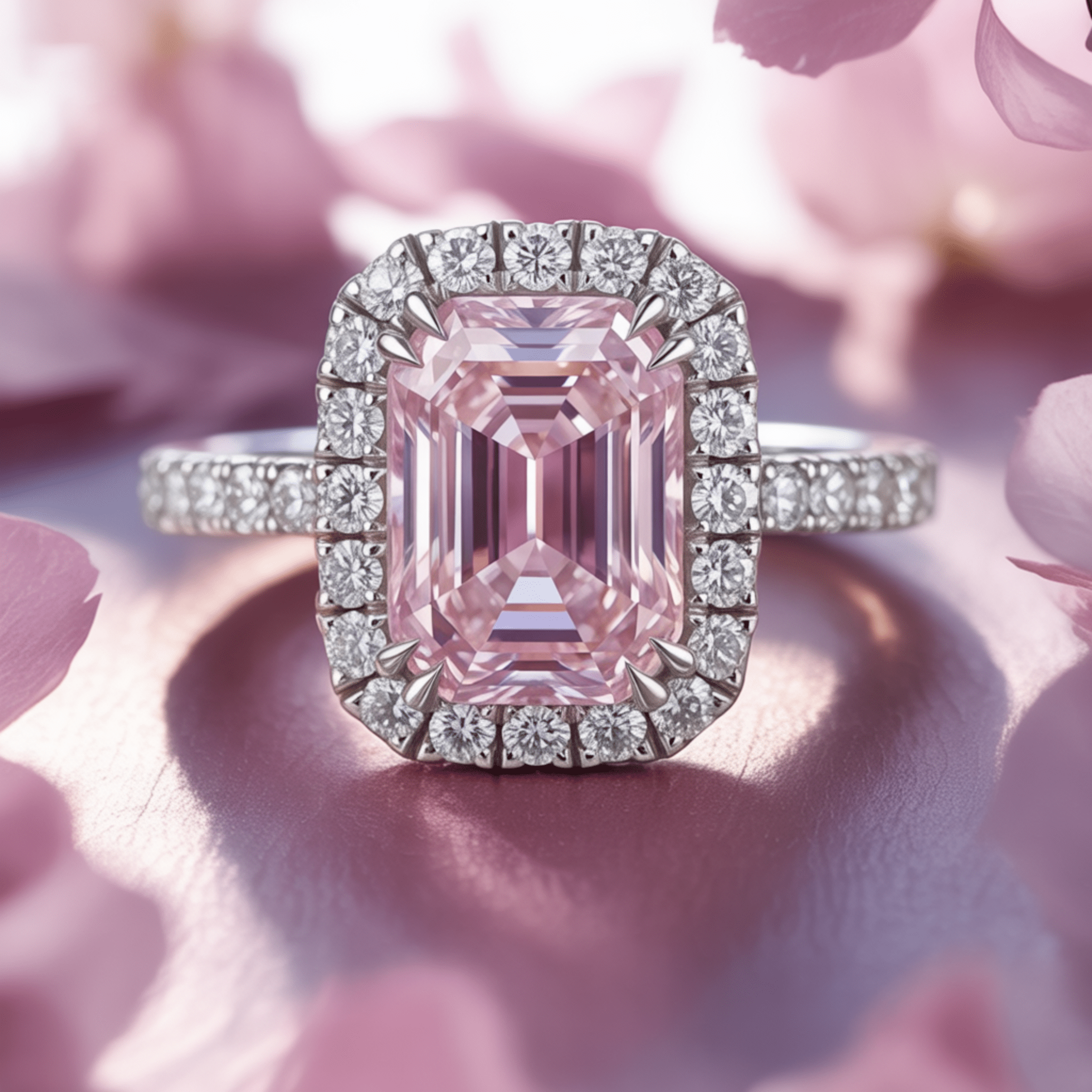 Pink Halo Ring - Oore Jewelry