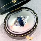 Unique Starlight Oval Blue Lab Sapphire Engagement Ring - Orlina Jewelry