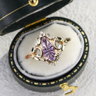 Vintage Briar Moon Starlight Pear Purple Lab Sapphire Ring - Orlina Jewelry