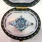 Vintage Briar Rose Starlight Oval Ice Blue Lab Sapphire Ring - Orlina Jewelry