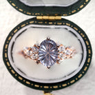 Vintage Briar Rose Starlight Oval Purple Lab Sapphire Engagement Ring - Orlina Jewelry