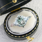 Vintage Briar Rose Starlight Pear Light Green Lab Sapphire Ring - Orlina Jewelry