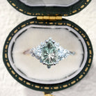 Vintage Briar Rose Starlight Pear Light Green Lab Sapphire Ring - Orlina Jewelry