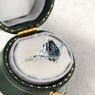 Vintage Briar Rose Starlight Pear Shaped Teal Lab Sapphire Ring - Orlina Jewelry