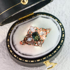 Vintage Elvindell Starlight Emerald Cut Green Lab Sapphire Cluster Ring - Orlina Jewelry