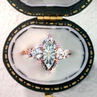 Vintage Elvindell Starlight Marquise Green Lab Sapphire Cluster Ring - Orlina Jewelry