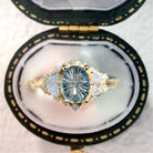 Vintage Elvindell Starlight Oval Light Green Lab Sapphire Ring - Orlina Jewelry
