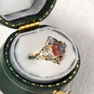 Vintage Enchanted Elvindell Starlight Emerald Cut Padparadscha Ring - Orlina Jewelry