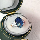 Vintage Enchanted Moon Starlight Oval Blue Lab Sapphire Ring - Orlina Jewelry