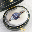 Vintage Unique Modern Cluster Emerald Cut Purple Lab Sapphire Ring - Orlina Jewelry