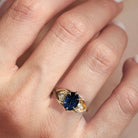 Vintage Unique Starlight Oval Blue Lab Sapphire Engagement Ring - Orlina Jewelry