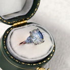 Vintage Unique Starlight Oval White Lab Sapphire Ring - Orlina Jewelry