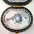 Vintage Unique Starlight Oval White Lab Sapphire Ring - Orlina Jewelry