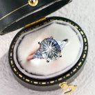Vintage Unique Starlight Oval White Lab Sapphire Ring - Orlina Jewelry
